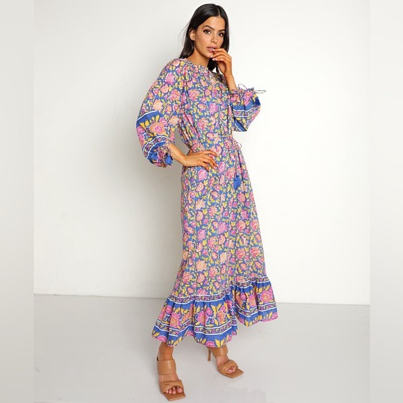 Cleobella Dresses & Skirts - Cleobella Hilo Kaftan Dress Tahiti Block Print